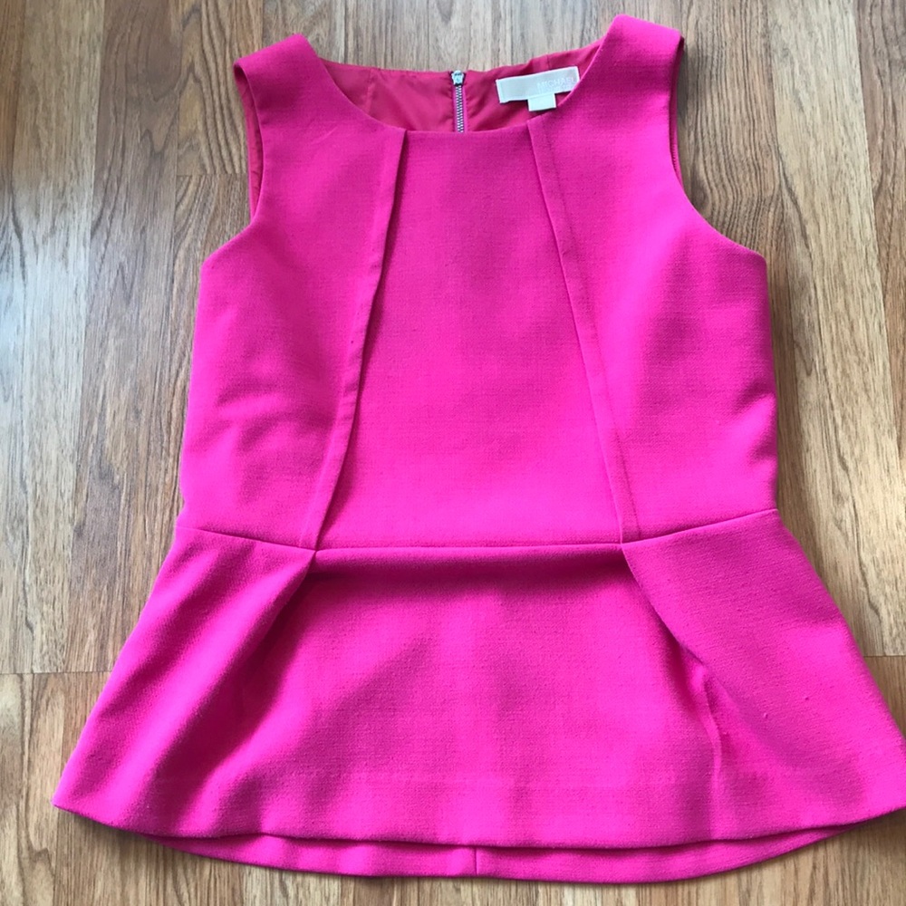 Michael Kors Peplum Pleated Top